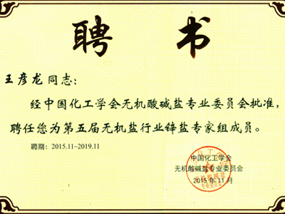 奧龍鋅業(yè)王彥龍：第五屆無(wú)機(jī)鹽行業(yè)鋅鹽專(zhuān)家組成員